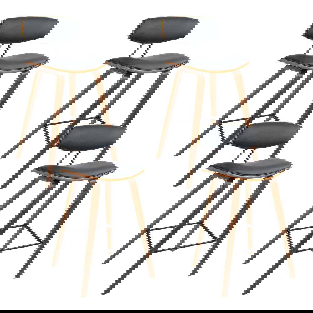 Artiss 4x Bar Stools Leather Padded w/Backrest - Cosy Abode