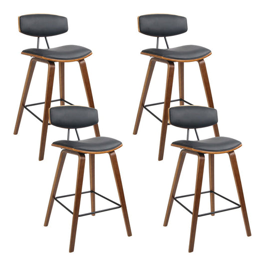 Artiss 4x Bar Stools Leather Padded w/Backrest - Cosy Abode