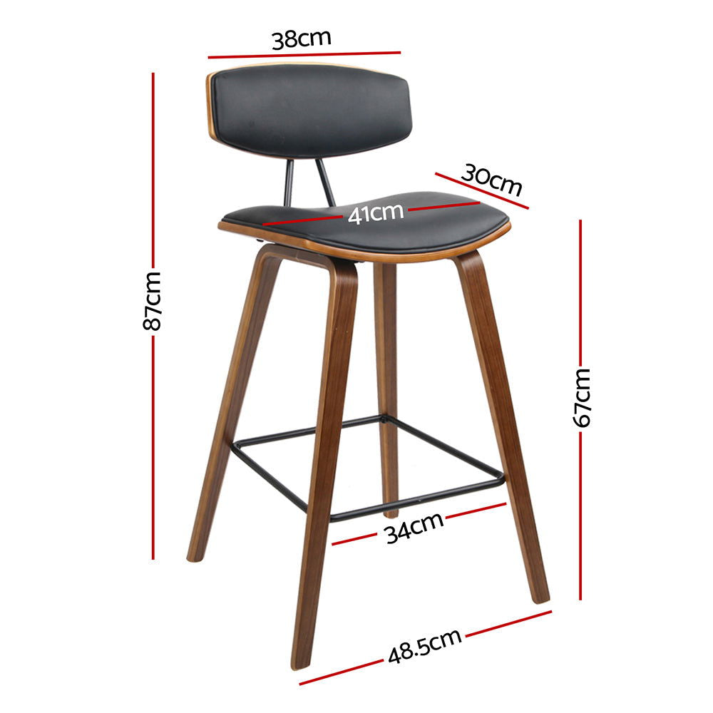 Artiss 4x Bar Stools Leather Padded w/Backrest - Cosy Abode