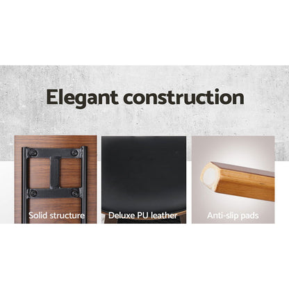 Artiss 4x Bar Stools Leather Padded w/Backrest - Cosy Abode