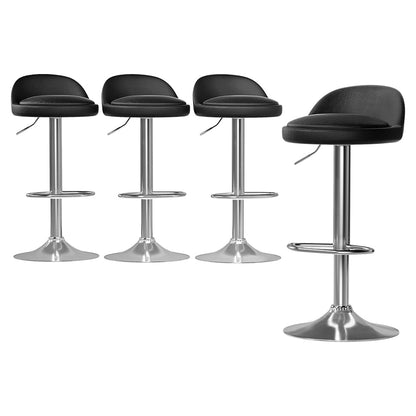 Artiss 4x Bar Stools PU Leather Gas Lift Black - Cosy Abode