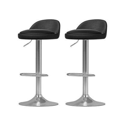 Artiss 4x Bar Stools PU Leather Gas Lift Black - Cosy Abode
