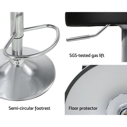 Artiss 4x Bar Stools PU Leather Gas Lift Black - Cosy Abode