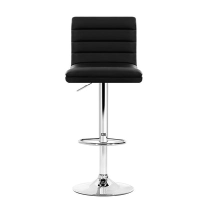 Artiss 4x Bar Stools Padded Leather Gas Lift Black - Cosy Abode