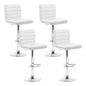 Artiss 4x Bar Stools Padded Leather Gas Lift White - Cosy Abode