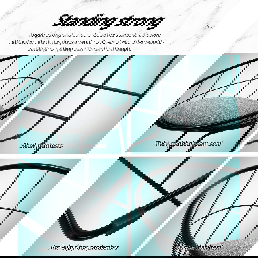 Artiss 4x Bar Stools Padded Seat Metal - Cosy Abode