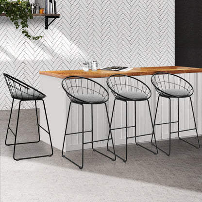 Artiss 4x Bar Stools Padded Seat Metal - Cosy Abode