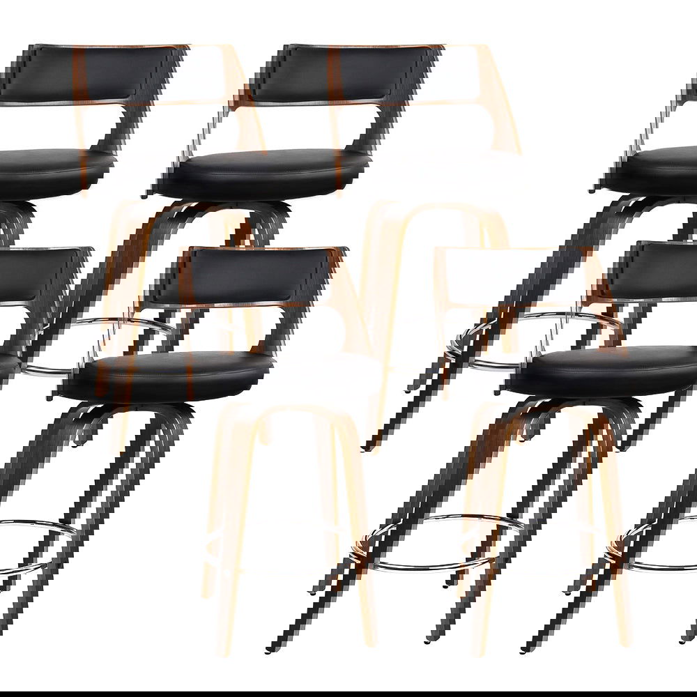 Artiss 4x Bar Stools Swivel Leather Chair 76cm - Cosy Abode