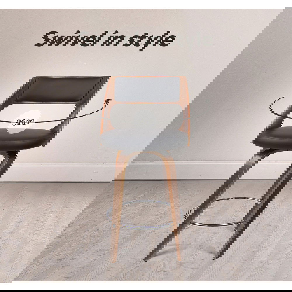 Artiss 4x Bar Stools Swivel Leather Chair 76cm - Cosy Abode