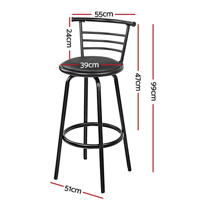 Artiss 4x Bar Stools Swivel Leather Padded Metal - Cosy Abode