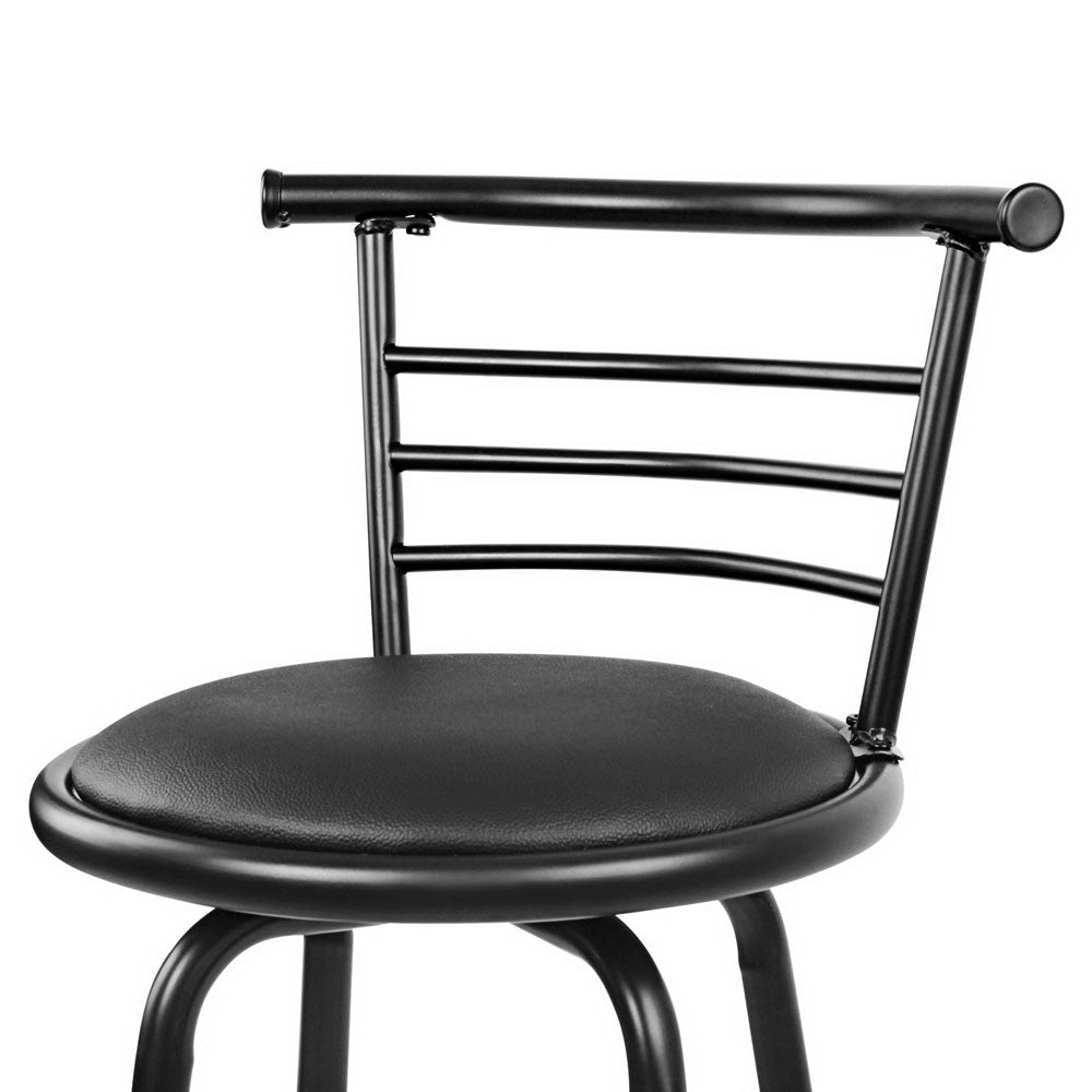 Artiss 4x Bar Stools Swivel Leather Padded Metal - Cosy Abode