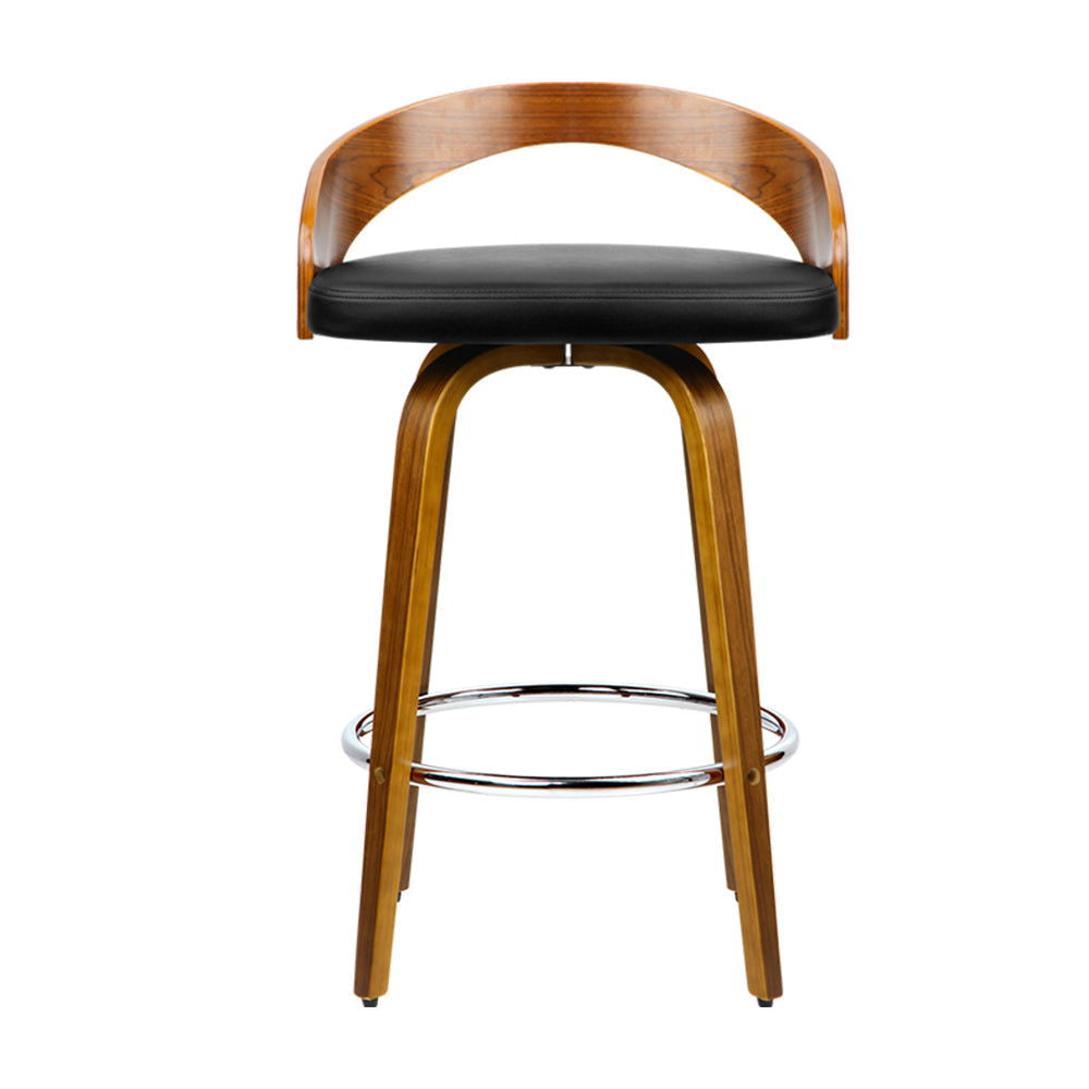 Artiss 4x Bar Stools Swivel Seat Curving Backrest - Cosy Abode