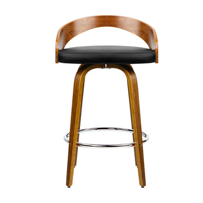Artiss 4x Bar Stools Swivel Seat Curving Backrest - Cosy Abode