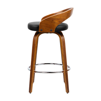 Artiss 4x Bar Stools Swivel Seat Curving Backrest - Cosy Abode
