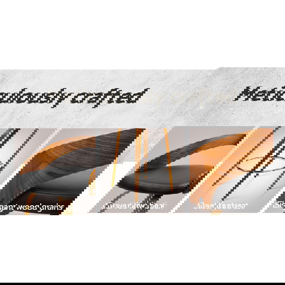 Artiss 4x Bar Stools Swivel Seat Curving Backrest - Cosy Abode