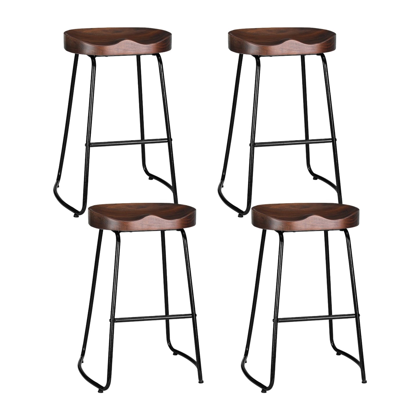 Artiss 4x Bar Stools Tractor Seat 65cm Black - Cosy Abode