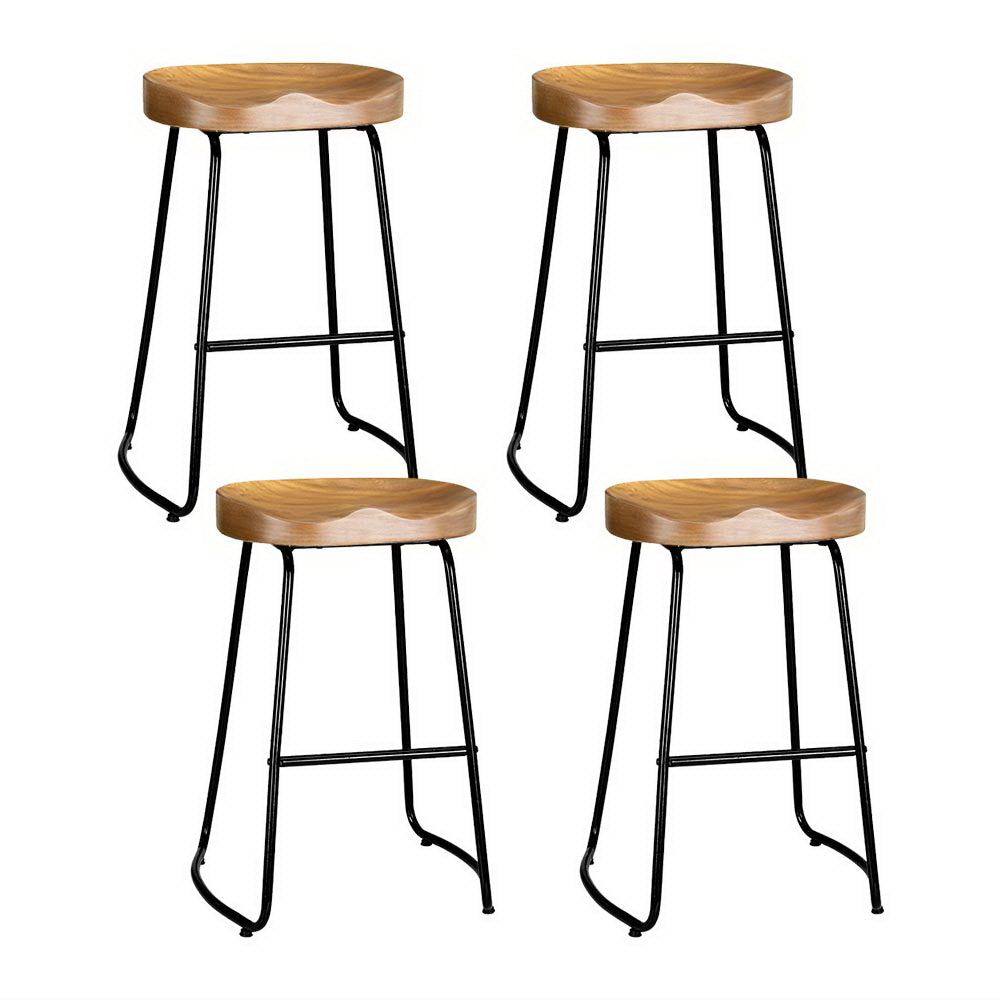 Artiss 4x Bar Stools Tractor Seat 65cm Wooden - Cosy Abode