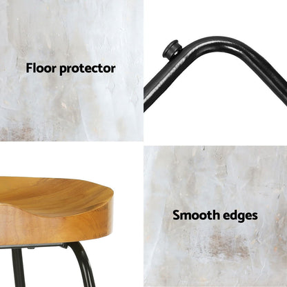 Artiss 4x Bar Stools Tractor Seat 65cm Wooden - Cosy Abode