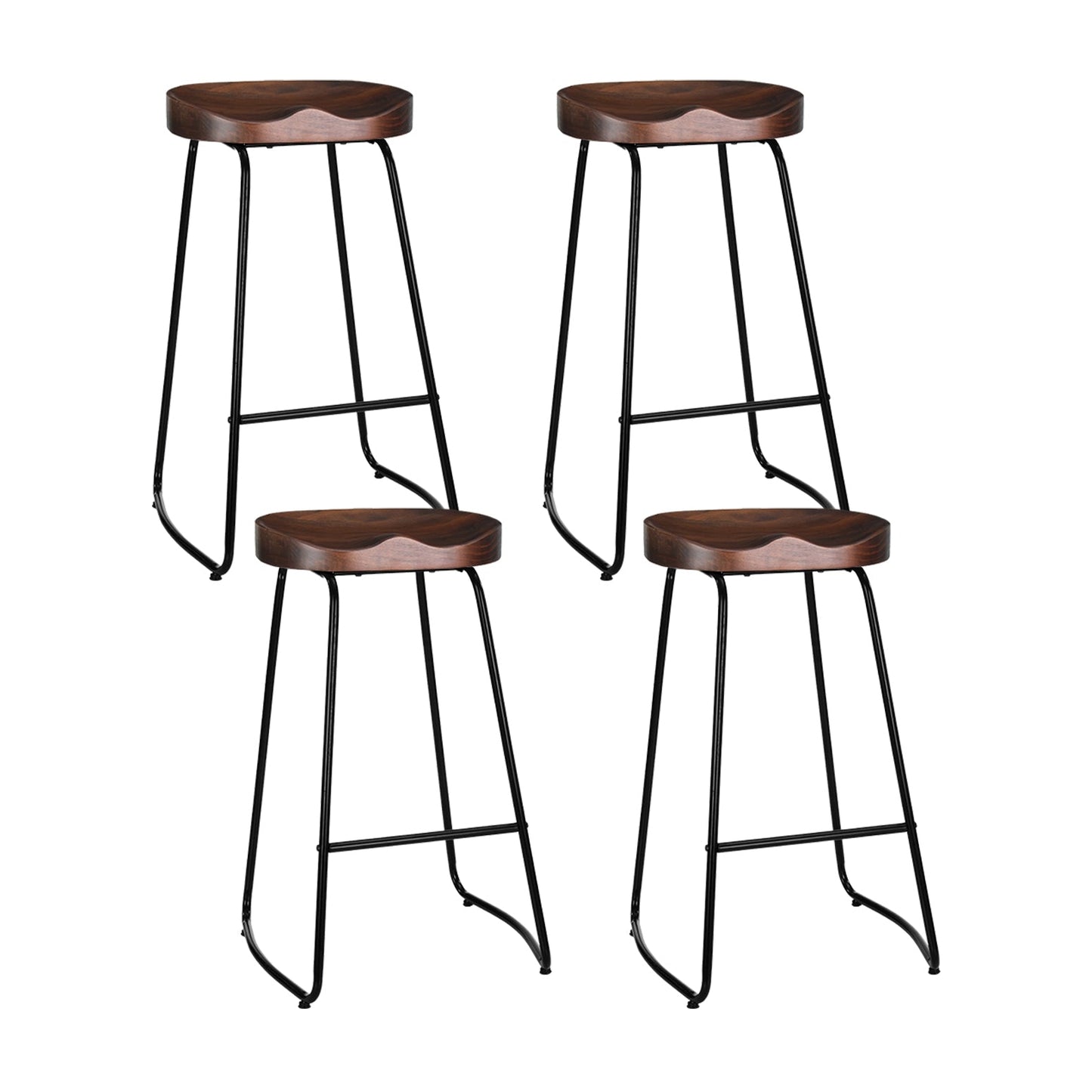 Artiss 4x Bar Stools Tractor Seat 75cm Black - Cosy Abode