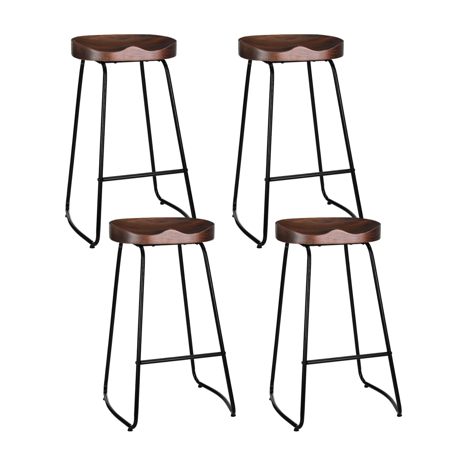 Artiss 4x Bar Stools Tractor Seat 75cm Black - Cosy Abode