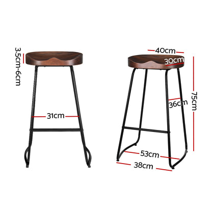 Artiss 4x Bar Stools Tractor Seat 75cm Black - Cosy Abode