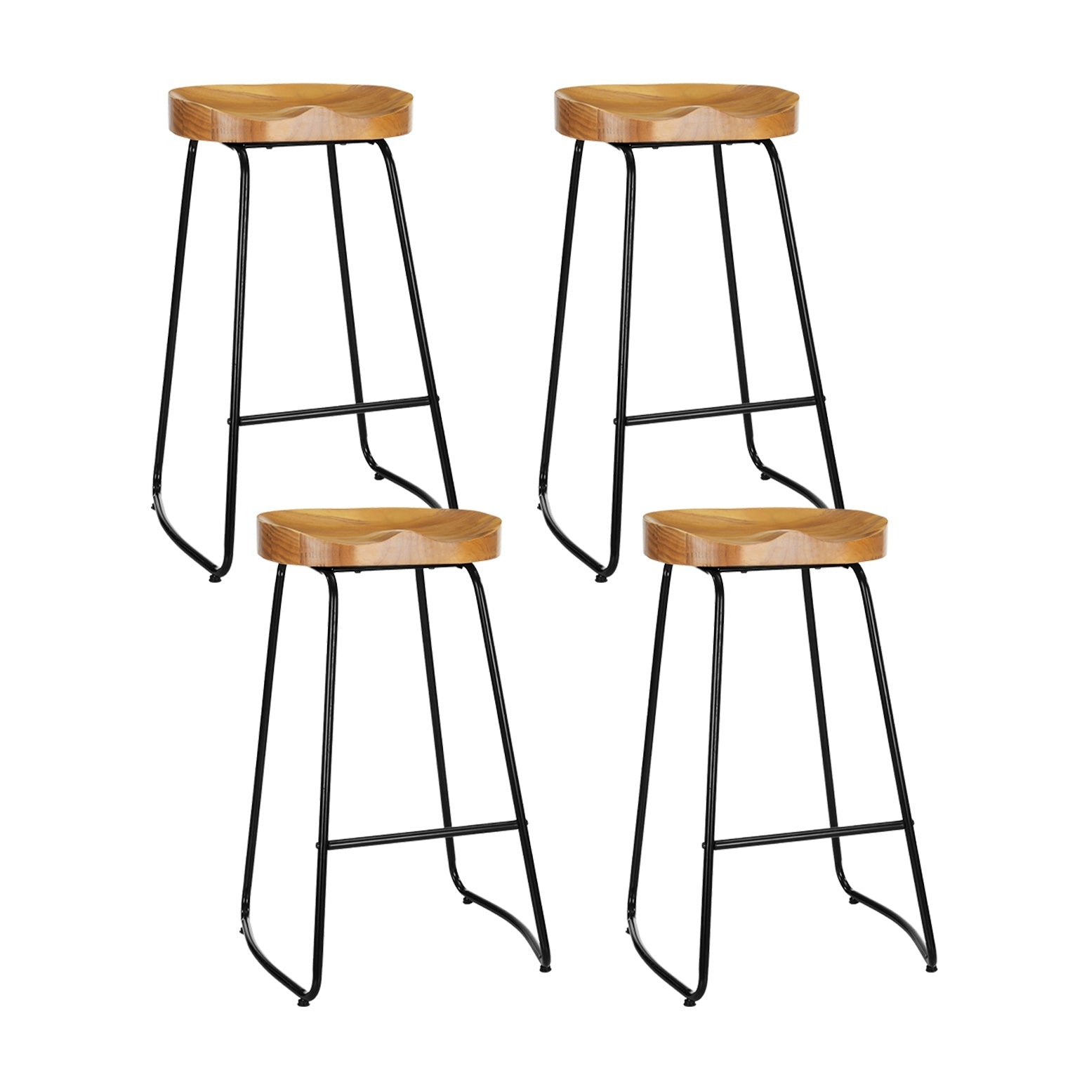 Artiss 4x Bar Stools Tractor Seat 75cm Wooden - Cosy Abode