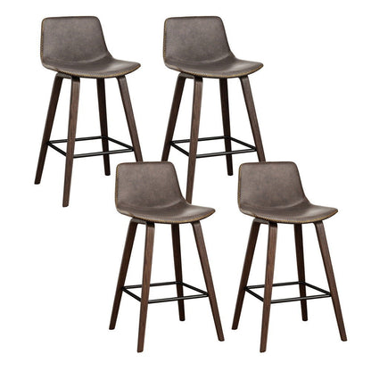 Artiss 4x Bar Stools Vintage Leather Wooden - Cosy Abode