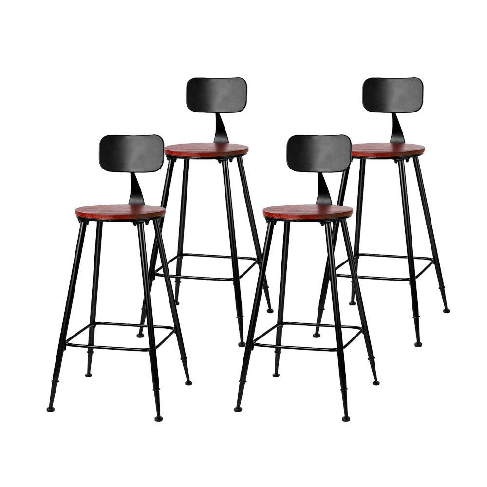 Artiss 4x Bar Stools Vintage Metal Chairs - Cosy Abode