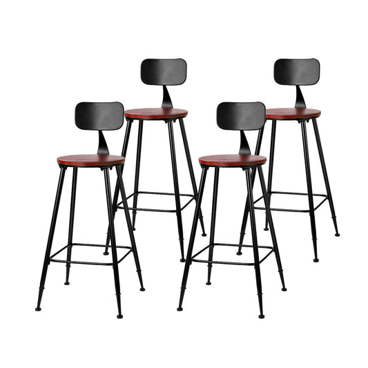 Artiss 4x Bar Stools Vintage Metal Chairs - Cosy Abode