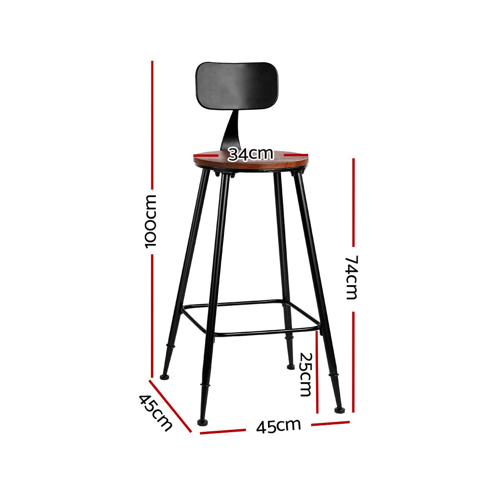 Artiss 4x Bar Stools Vintage Metal Chairs - Cosy Abode