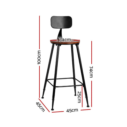 Artiss 4x Bar Stools Vintage Metal Chairs - Cosy Abode