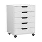 Artiss 5-Drawer Filing Cabinet Mobile Rolling Storage Cabinet Chest of Drawers Stand White - Cosy Abode