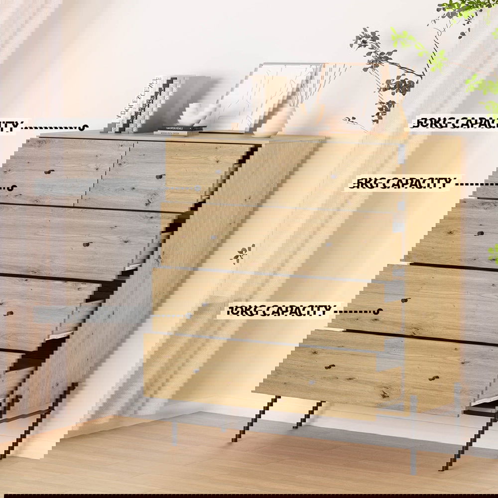 Artiss 5 Chest of Drawers - ARNO Pine - Cosy Abode