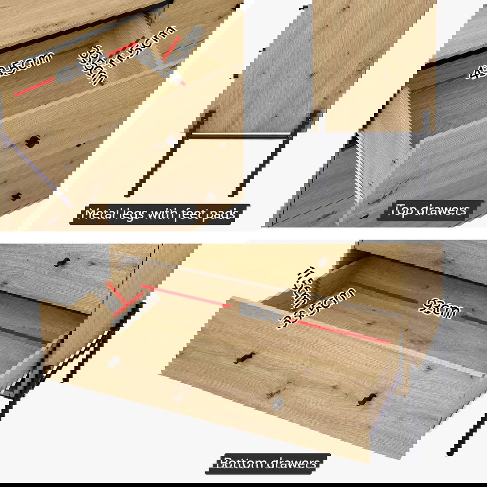 Artiss 5 Chest of Drawers - ARNO Pine - Cosy Abode