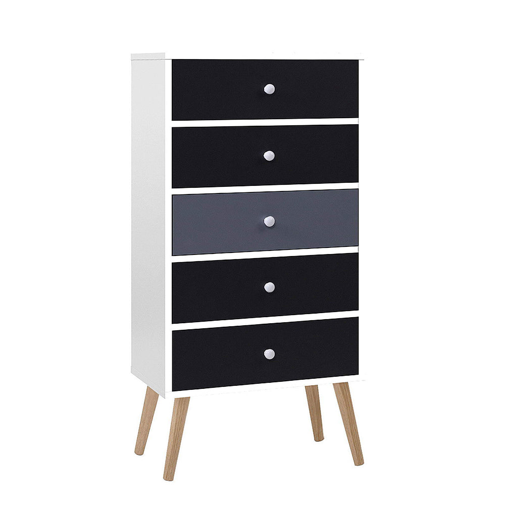 Artiss 5 Chest of Drawers - BONDS White - Cosy Abode