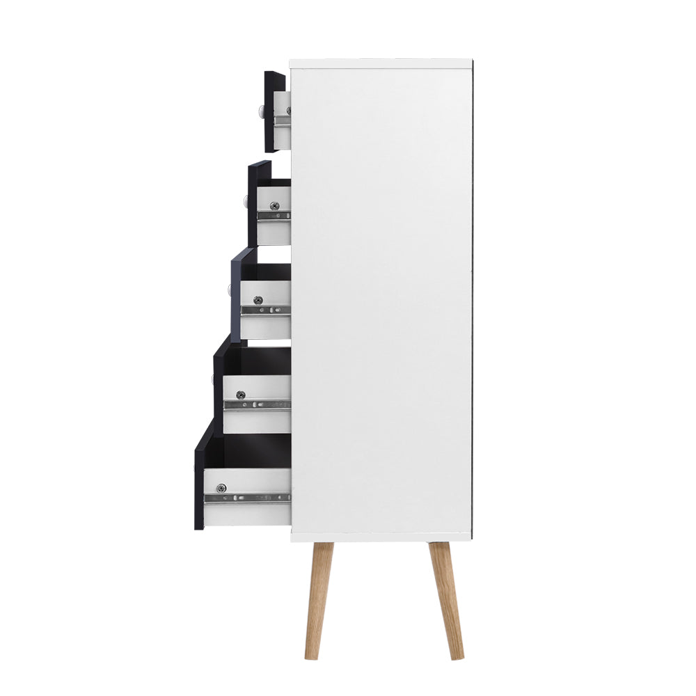 Artiss 5 Chest of Drawers - BONDS White - Cosy Abode