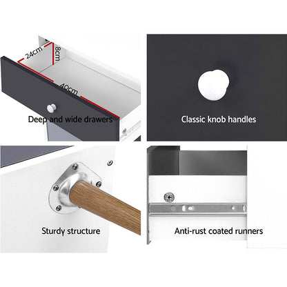 Artiss 5 Chest of Drawers - BONDS White - Cosy Abode