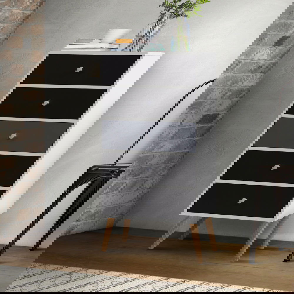 Artiss 5 Chest of Drawers - BONDS White - Cosy Abode