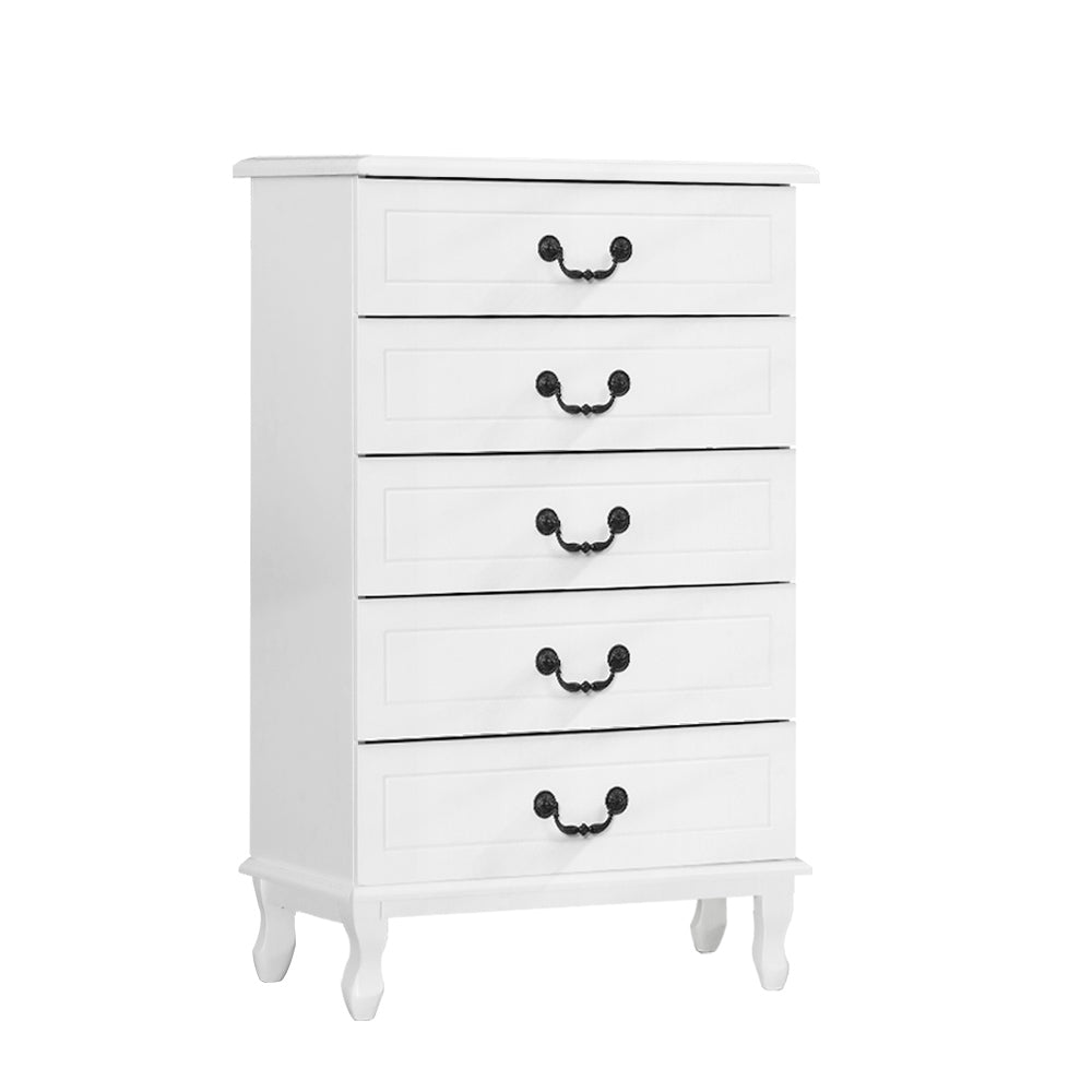 Artiss 5 Chest of Drawers - KUBI White - Cosy Abode