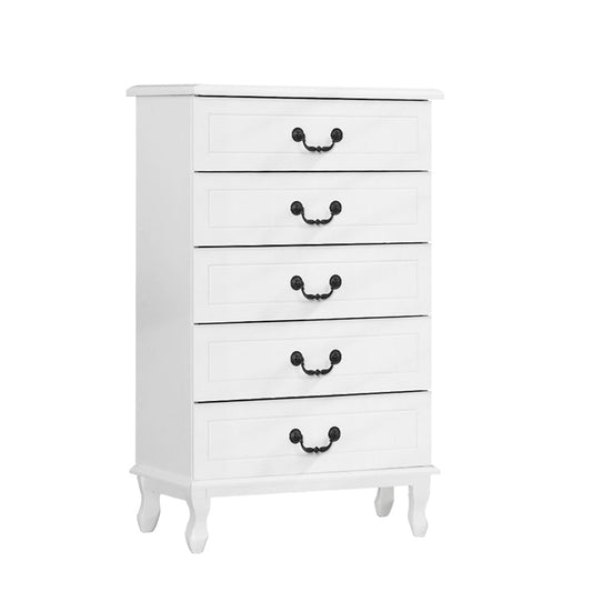 Artiss 5 Chest of Drawers - KUBI White - Cosy Abode