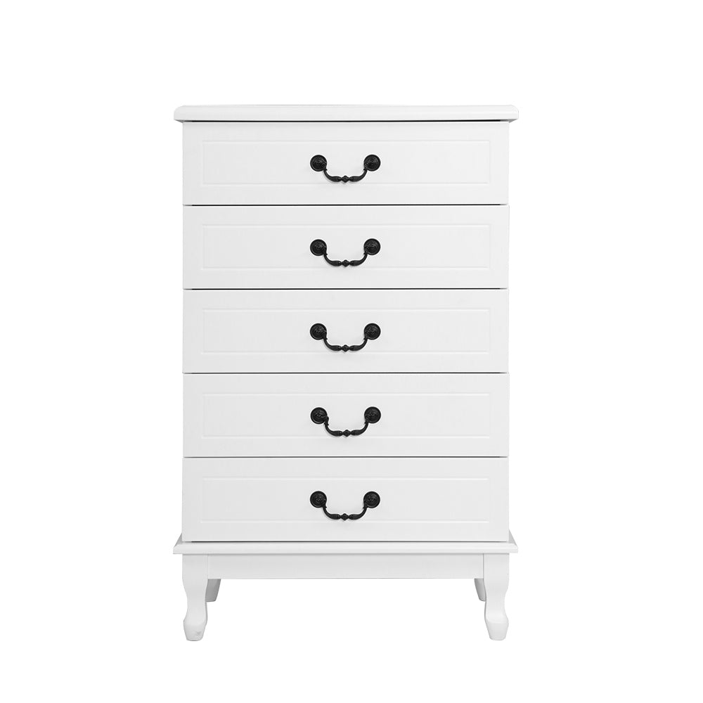 Artiss 5 Chest of Drawers - KUBI White - Cosy Abode