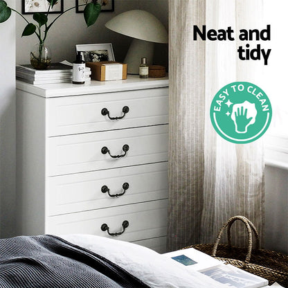 Artiss 5 Chest of Drawers - KUBI White - Cosy Abode