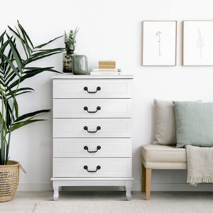 Artiss 5 Chest of Drawers - KUBI White - Cosy Abode