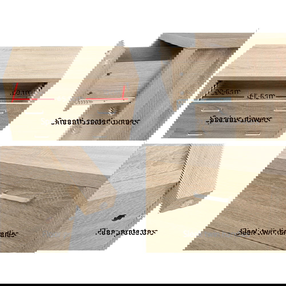 Artiss 5 Chest of Drawers - MAXI Pine - Cosy Abode