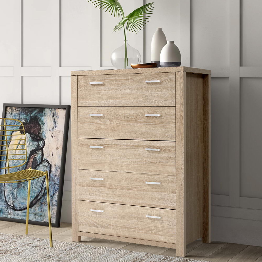 Artiss 5 Chest of Drawers - MAXI Pine - Cosy Abode
