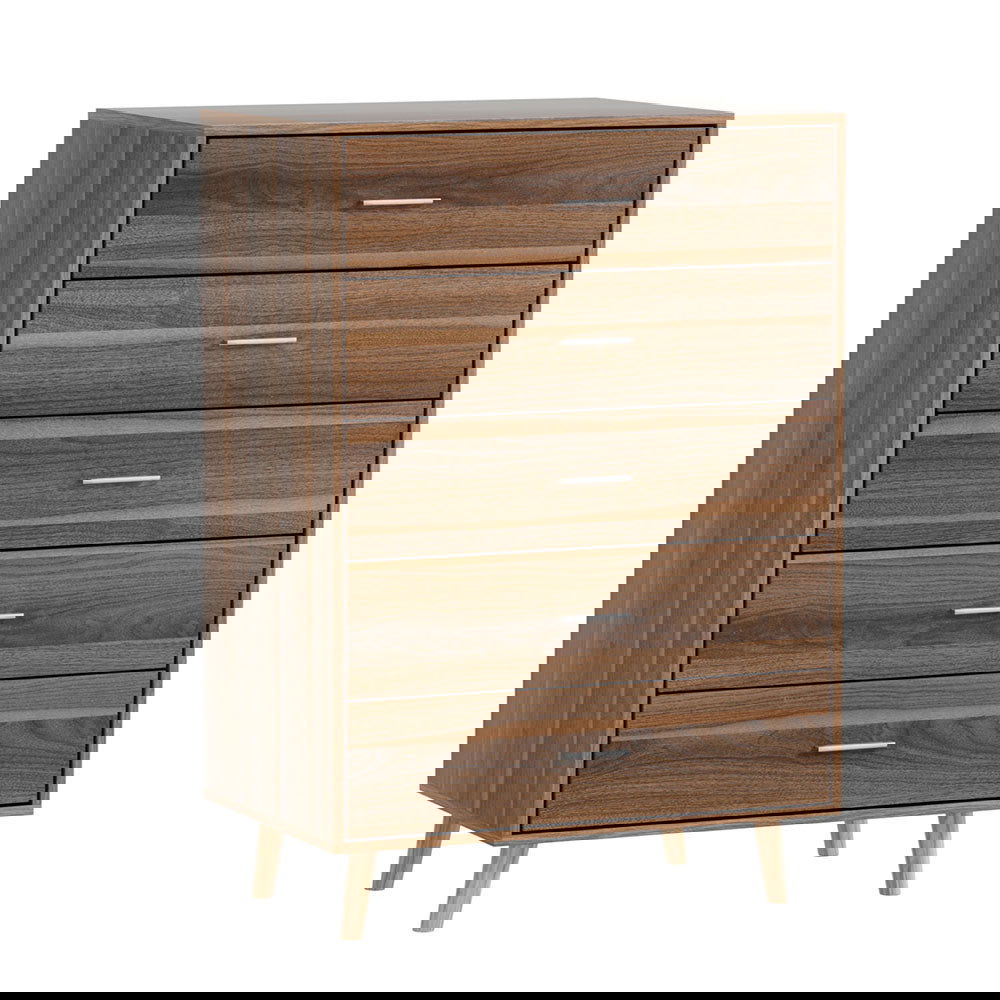 Artiss 5 Chest of Drawers - MIRI Walnut - Cosy Abode