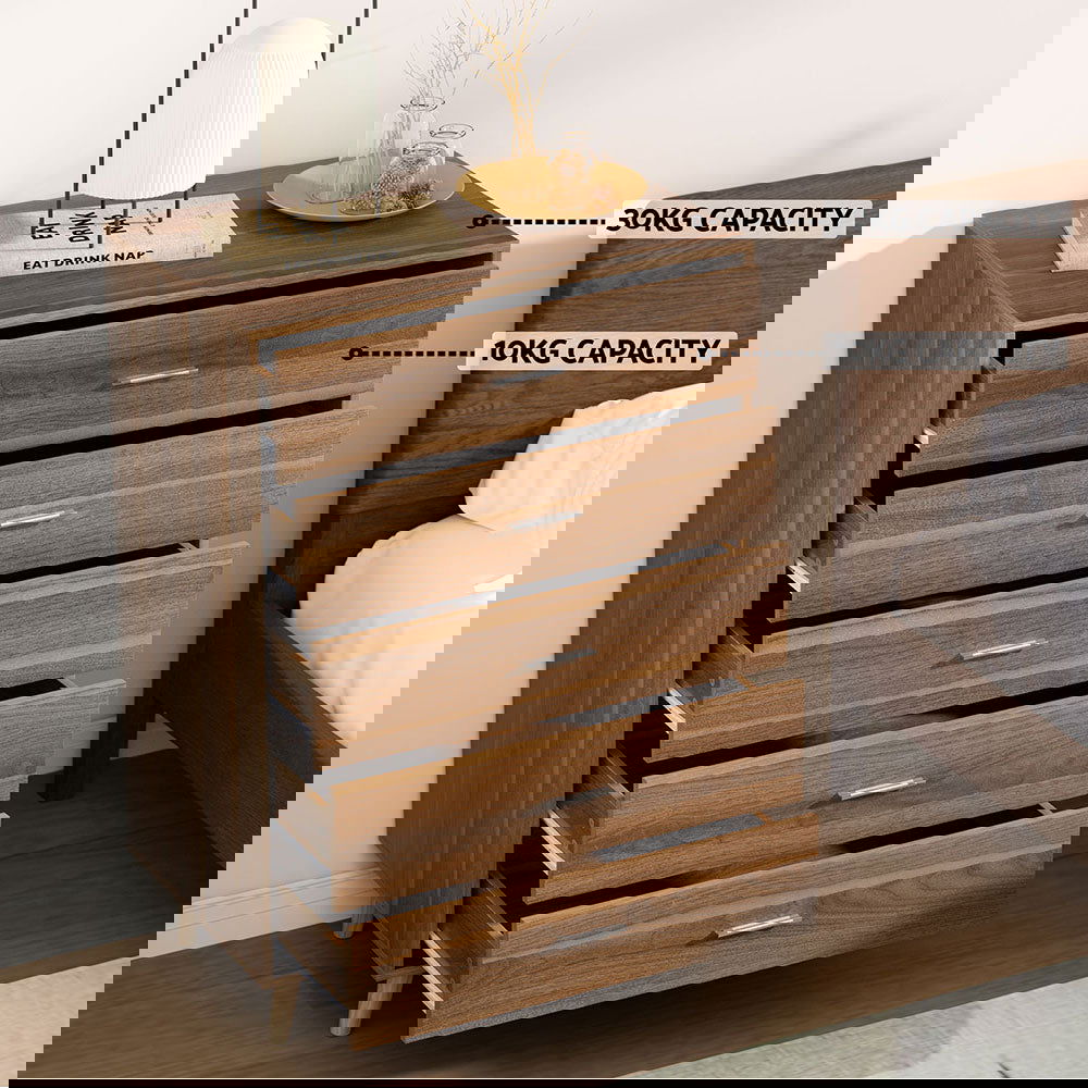 Artiss 5 Chest of Drawers - MIRI Walnut - Cosy Abode