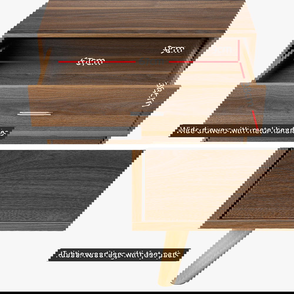 Artiss 5 Chest of Drawers - MIRI Walnut - Cosy Abode