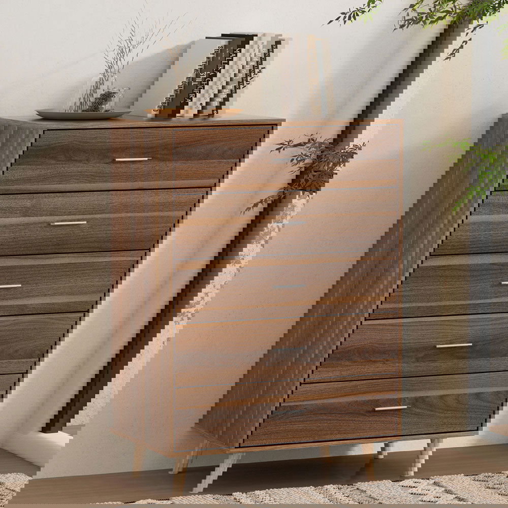 Artiss 5 Chest of Drawers - MIRI Walnut - Cosy Abode