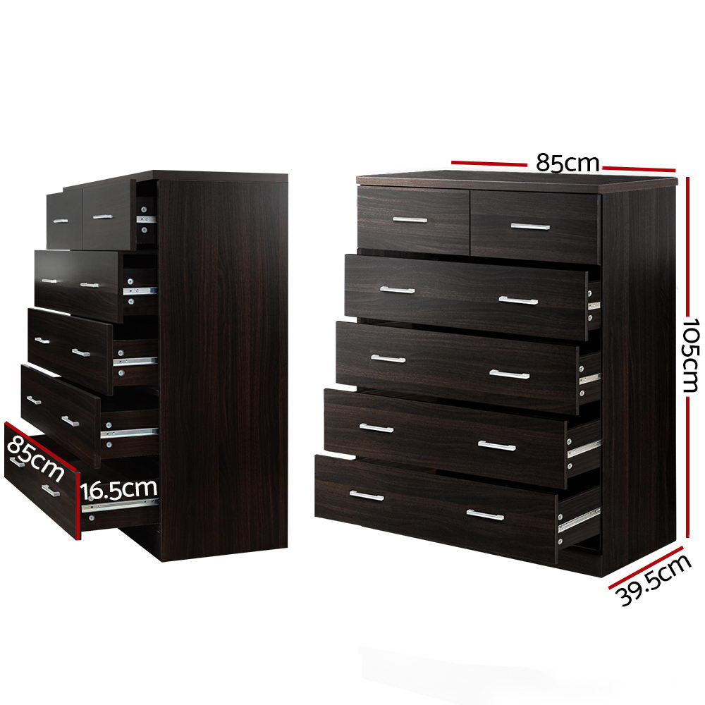 Artiss 6 Chest of Drawers - ANDES Walnut - Cosy Abode